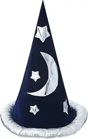 Bayi Co. Wizard Adult Hat Standard Navy Blue,Silver