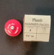 (1-Pair) Plumb 1-1/2" Red Medium Tip 85140 Hammer/mallet replacement tips, NOS