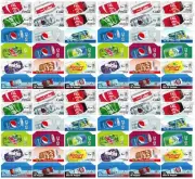 Qty 72 SODA MACHINE VENDING VARIETY LABEL PACK, Late Style and Size, 4 of each