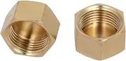 uxcell 3/8BSP Female Thread Brass Hex Head Pipe Cap Cover Fitting 2pcs