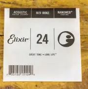 Elixir Anti-Rust 80/20 Bronze Nanoweb Coated Single Acoustic Guitar String .24
