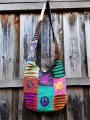 Nepali Tie Dye Hippie Shoulder Bag - Multi-Color Cross Sling Patchwork Design