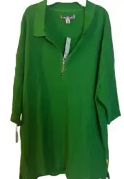Urban Outfitters Mens 1/4 Zip Short Sleeve Polo XL Green