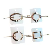 Nevenka 4 Pack Geometric Hollow Metal Hairpin Clamps-Gold