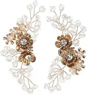 [Ipetboom] 2pcs Rhinestone Flower Shoe Clips Detachable Decorative Buckles for Bridal Wedding Sparkling Jewelry Accessories for Flats Evening Parties and Special Occasions