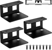 Pack of 3 Laptop Underdesk Brackets, Laptop Shelf Holder Stand, Under Desk Laptop Holder for Notebook Laptop Holder Desk, for Devices up to 35 mm, with Screws (Black)