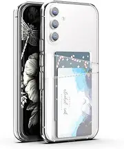 [XIMIZU] For Samsung Galaxy A34 Case with 2 Card Holder, Soft TPU Anti-Yellow Crystal Clear Shockproof Protective Phone Cover with 2 Card Slot Wallet Case for Samsung Galaxy A34