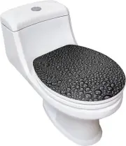 Water Droplets Soft Close Toilet Set, Dark Grey