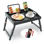 Bed Tray Table for Eating - Breakfast Food Table with Holder - Adjustable Hei...