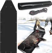 Deer Drag Sled, Portable Ice Fishing Sled With Rope, Multi-purpose Dog Sled Game Hauler Sled For Hunting, Fire Wood, Ice Fishing Black