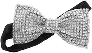 [TINEASUR] Sparkly Ties for Men Pre Tied Sequin Tie with Layered Design for Wedding Banquet
