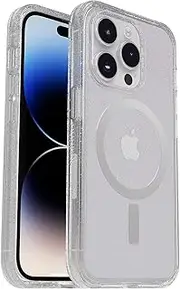 [Otterbox] Symmetry Series+ iPhone 14 Pro Case - Non-Retail Packaging - Stardust Clear Sparkles, Apple Phonecase, Ultra Slim, Raised Screen Bumper, Strong MagSafe Wireless Charging Compatible