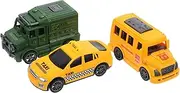 INOOMP 3Pcs Inertial Vehicles Mini Pull Back Cars for Travel Playtime Designs for Boys Birthday Party Favors