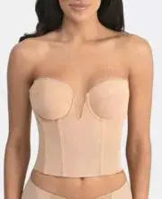 NWT! Dominique Women's Sz 32F Valerie V Wire Backless Strapless Bridal Bra 6390