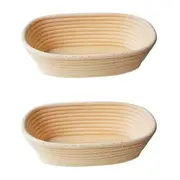 2PK Brunswick Bakers Oval Rattan 23cm Bread Banneton Basket Sourdough Basket
