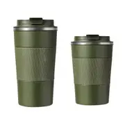 Green Insulated Stainless Steel Coffee Mug Double Wall Leakproof Travel Cup