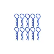 SpeedTek RC 1/7 & 1/6 RC Car Bent Body Clips (10) (Blue)