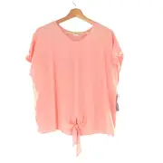 Melrose & Market Size Medium Tie Front Pink Blouse Top Nordstrom