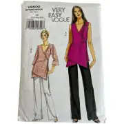 VTG VOGUE Sewing Pattern V 8500 Womens Wrap Tunic Pull On Pant L XL XXL Retro