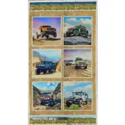 Patchwork Quilting Fabric 4WD Fanatics Panel 63x110cm