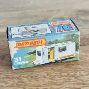 Matchbox Superfast No.31 Caravan Boxed Blue Door 1977 Lesney Rare
