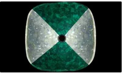 14" Marble Bathroom kitchen Washbasin Stone Sink Inlay Green Malachite k6