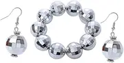 [FOMIYES] 1 Set Disco Party Jewelry Chic Bracelet Earrings Unique Disco Ball Design for Dancing Celebrations Eye Catching Accessories for Party Events