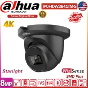Black Dahua 4K 8MP Starlight Wizsense POE IP Camera IPC-HDW2841TM-S IR Mic SMD