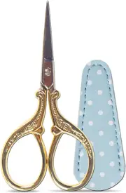 Embroidery Scissors with Leather Scissors Cover Small 3.6 Inch Sewing Craft Shar