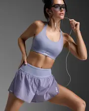 Aero Hi-Rise 2-in-1 3 Inch Shorts, 2XU, XL, Digital Lilac/White Reflective, Female