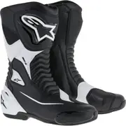 Alpinestars SMX S Motorcycle Boots, black-white, Size 44 for Men Black White