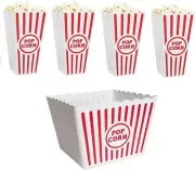 Retro Popcorn Set Bowl Plastic Classic Tub Red & White Striped Container Cont...