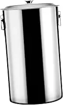 Stainless Steel Bucket with Lid Beverage Drink Bucket, Easy to Clean, with Handle Milk Pail Water Barrel for Kitchen Picnics