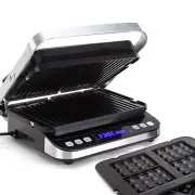 EUROCHEF Smart Multi Contact Grill and Sandwich Panini Press, with Waffle Maker