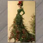 MAGNET Green Victorian Dress Christmas Lady Holiday Elegance Festive Xmas