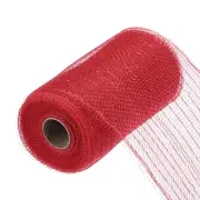 6 Inch Glitter Poly Burlap Mesh for Wreath Ribbon 10 Yard Dark Red