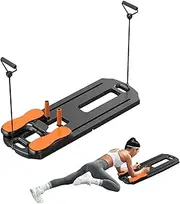 Foldable Pilates Board, Pilates Reformer Set, Pilates Sliding Board, Pilates Reformer Machine for Home, Multifunctional Ab Exercise Board, Automatic Rebound Pilates Equipment for Adults, Men, Women