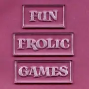 GoWest FUN FROLIC GAMES Etched Clear Acrylic Word Trio scrapbooking CRAFTS