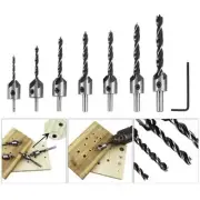 8pcs Drill Bit Flute Countersink Drill Bits for Metal Countersunk Head 3-10mm