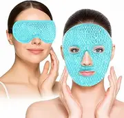 LH Gel Face Eye Mask, Facial Cold Hot Compress, Sleeping Heat Ice Spa Therapy Pack, Reduce Puffy Dark Circles Bags Under Eyes, Migraines Headaches Sinus Pressure Stress Relief Relaxation, Skin Care (2 Pack-Blue)