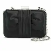Target TEVOLIO Bow Box Clutch Handbag with Strap - Black NEW with Tags