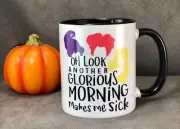 Sanderson Sisters Hocus Pocus Halloween Coffee Mug Cup White Orange Purple Witch