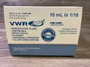 VWR Borosillicate Glass 10mL Disposable Serological Pipette 93000-698 (100/pk)