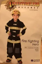 NEW Rare Adventureland Boys Firefighter Hero Costume Medium High Quality
