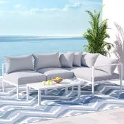 Gardeon 4 Seater Outdoor Sofa Set Aluminium Lounge Setting