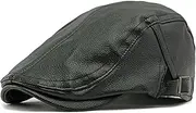 [HAMKVBPR] Men's Beret Hats Warm Hat Men Leather Beret Retro Forward Cap Leather Duck Tongue Cap Mens Hat Flat Cap