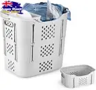 Laundry Basket Set Plastic Collapsible Storage Hamper Foldable Pop Up 41L