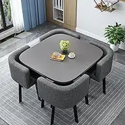 Office Business Hotel Lobby Dining Table Set Business Coffee Table Office Table And Chair Set Leisure Area Home Balcony Mall Corridor Bedroom Study 1 Table And 4 Chair (Color : Apricot)