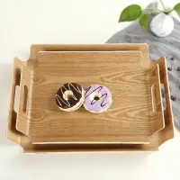 在飛比找樂天市場購物網優惠-日式木質托盤 面包托盤木質水曲柳蛋糕烘焙店餐盤橢圓盤展示托盤