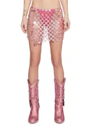 [Sugar Thrillz] Smitten Image Chain Mini Skirt